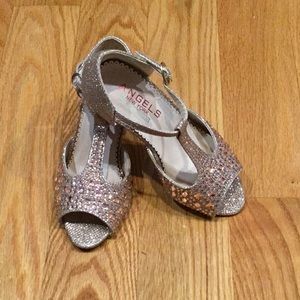 Girls Angels sparkly heel dress shoes